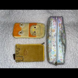 Kawaii fabric pouch bundle